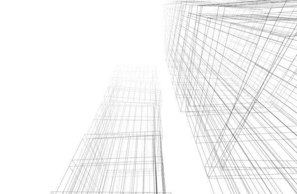 Abstract Drawing Lines Architectural Art Concept Minimal Geometrical Shapes — Stock Photo, Image