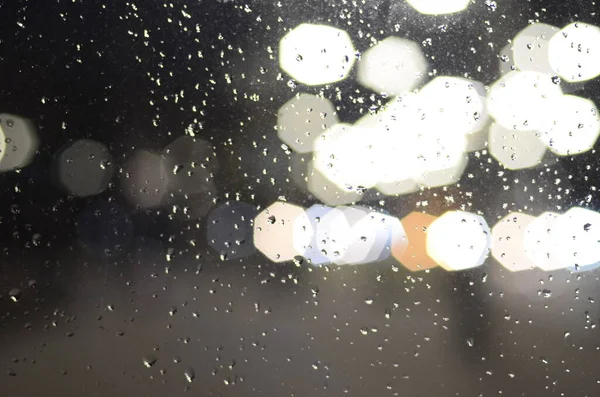 Цифрові Шпалери Боке Світло Видно Через Скло Краплями Води — стокове фото