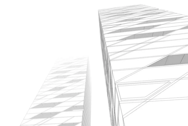 Lignes Dessin Abstraites Dans Concept Art Architectural Formes Géométriques Minimales — Photo