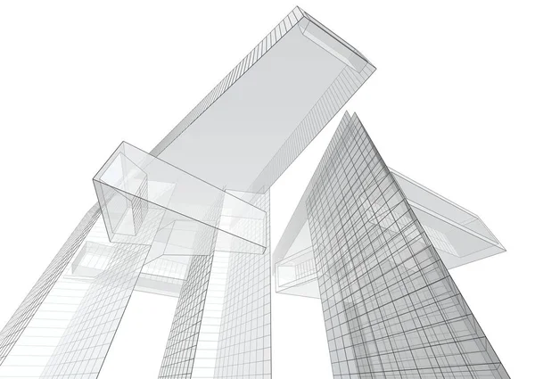 建築芸術の概念における抽象的な線や最小限の幾何学的形状 — ストック写真