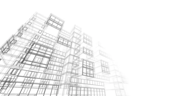 Lignes Dessin Abstraites Dans Concept Art Architectural Formes Géométriques Minimales — Photo