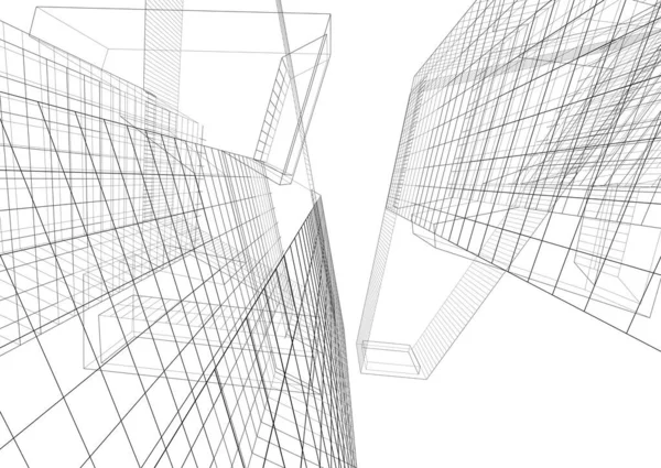 Abstract drawing lines in architectural art concept, minimal geometrical shapes.