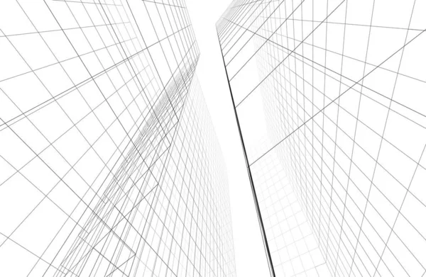 Abstract Drawing Lines Architectural Art Concept Minimal Geometrical Shapes — Stock Photo, Image