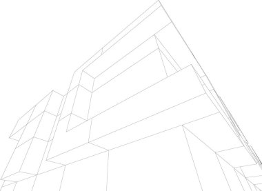 Mimari sanat konseptinde soyut çizgiler, minimum geometrik şekiller. 