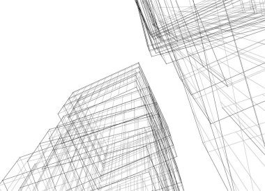 Mimari sanat konseptinde soyut çizgiler, minimum geometrik şekiller. 