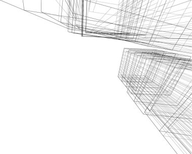 Mimari sanat konseptinde soyut çizgiler, minimum geometrik şekiller. 