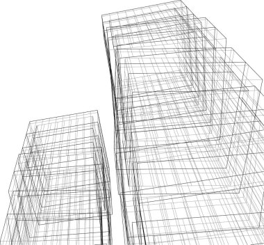 Mimari sanat konseptinde soyut çizgiler, minimum geometrik şekiller. 