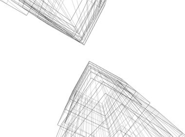 Mimari sanat konseptinde soyut çizgiler, minimum geometrik şekiller. 