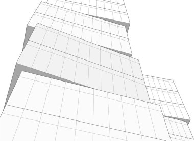 Mimari sanat konseptinde soyut çizgiler, minimum geometrik şekiller. 