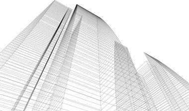 Mimari sanat konseptinde soyut çizgiler, minimum geometrik şekiller. 