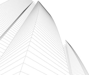 Mimari sanat konseptinde soyut çizgiler, minimum geometrik şekiller. 