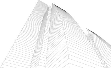 Mimari sanat konseptinde soyut çizgiler, minimum geometrik şekiller. 