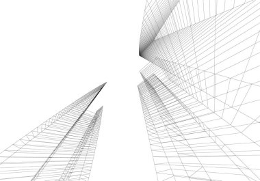 Mimari sanat konseptinde soyut çizgiler, minimum geometrik şekiller. 