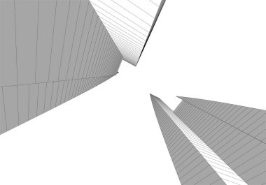 Mimari sanat konseptinde soyut çizgiler, minimum geometrik şekiller. 