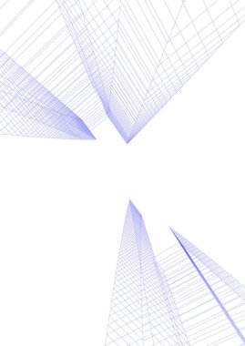 Mimari sanat konseptinde soyut çizgiler, minimum geometrik şekiller. 