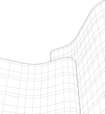 Mimari sanat konseptinde soyut çizgiler, minimum geometrik şekiller. 