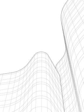 Mimari sanat konseptinde soyut çizgiler, minimum geometrik şekiller. 