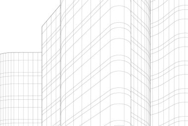 Mimari sanat konseptinde soyut çizgiler, minimum geometrik şekiller. 