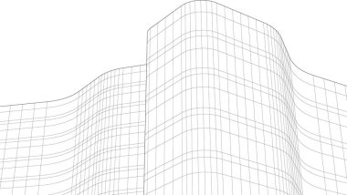 Mimari sanat konseptinde soyut çizgiler, minimum geometrik şekiller. 