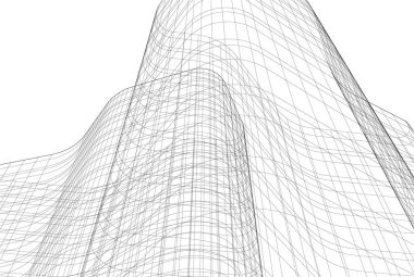 Mimari sanat konseptinde soyut çizgiler, minimum geometrik şekiller. 