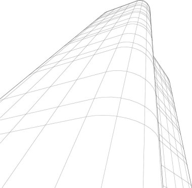 Mimari sanat konseptinde soyut çizgiler, minimum geometrik şekiller. 