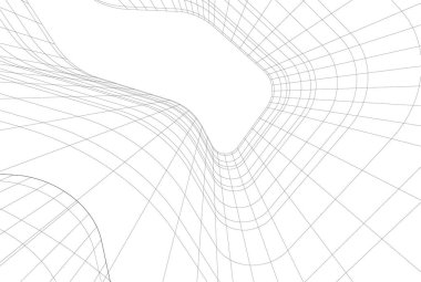 Mimari sanat konseptinde soyut çizgiler, minimum geometrik şekiller. 
