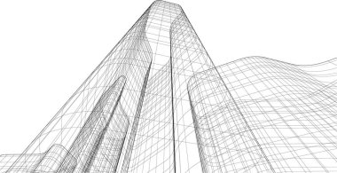 Mimari sanat konseptinde soyut çizgiler, minimum geometrik şekiller. 