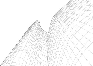 Mimari sanat konseptinde soyut çizgiler, minimum geometrik şekiller. 