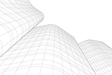 Mimari sanat konseptinde soyut çizgiler, minimum geometrik şekiller. 