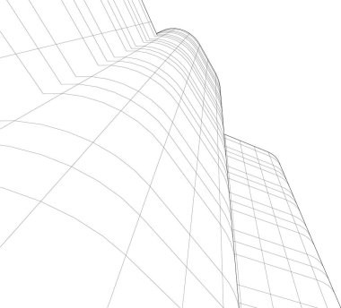 Mimari sanat konseptinde soyut çizgiler, minimum geometrik şekiller. 