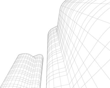 Mimari sanat konseptinde soyut çizgiler, minimum geometrik şekiller. 