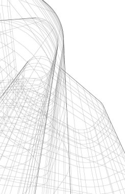 Mimari sanat konseptinde soyut çizgiler, minimum geometrik şekiller. 