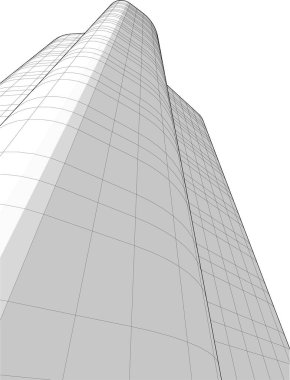 Mimari sanat konseptinde soyut çizgiler, minimum geometrik şekiller. 