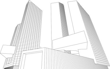 Mimari sanat konseptinde soyut çizgiler, minimum geometrik şekiller. 