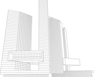 Mimari sanat konseptinde soyut çizgiler, minimum geometrik şekiller. 