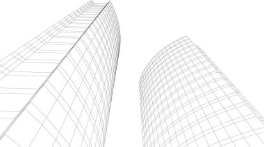 Mimari sanat konseptinde soyut çizgiler, minimum geometrik şekiller. 