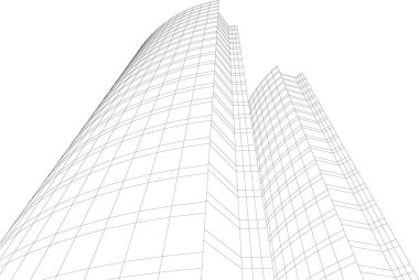 Mimari sanat konseptinde soyut çizgiler, minimum geometrik şekiller. 