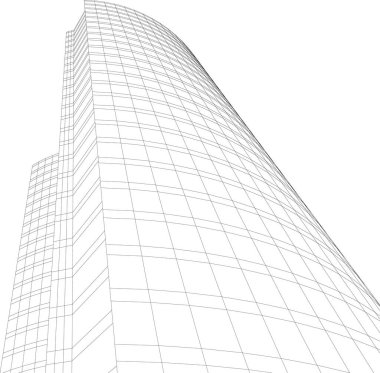 Mimari sanat konseptinde soyut çizgiler, minimum geometrik şekiller. 