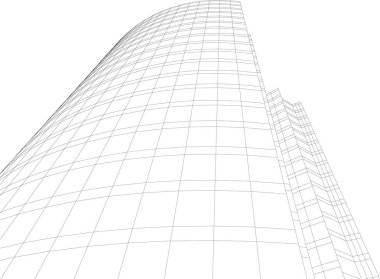 Mimari sanat konseptinde soyut çizgiler, minimum geometrik şekiller. 