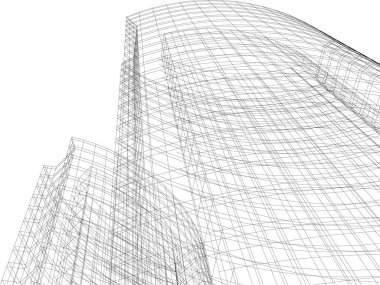 Mimari sanat konseptinde soyut çizgiler, minimum geometrik şekiller. 