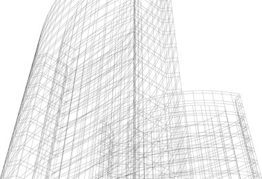 Mimari sanat konseptinde soyut çizgiler, minimum geometrik şekiller. 