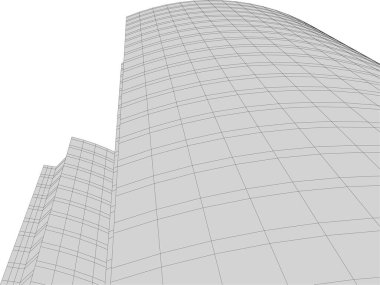 Mimari sanat konseptinde soyut çizgiler, minimum geometrik şekiller. 