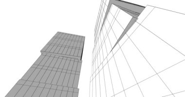 minimal 3d mimari şekillerde hareket etmek