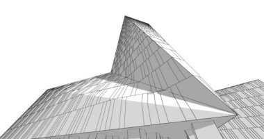 minimal 3d mimari şekillerde hareket etmek