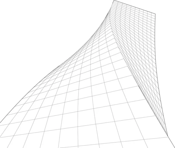 Abstrakte Zeichnungslinien Architektonischen Kunstkonzept Minimale Geometrische Formen — Stockvektor