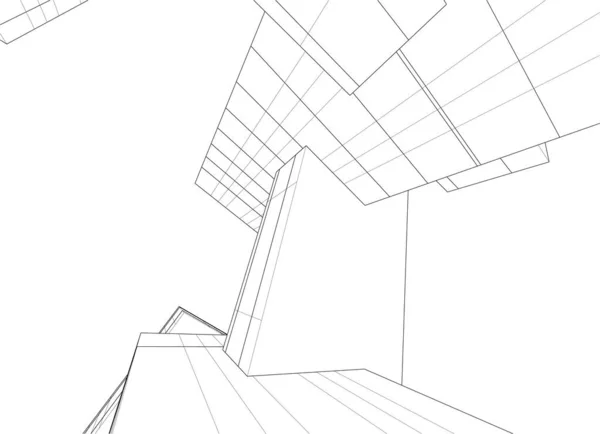 建築芸術の概念における抽象的な線や最小限の幾何学的形状 — ストックベクタ