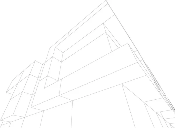 Lignes Dessin Abstraites Dans Concept Art Architectural Formes Géométriques Minimales — Image vectorielle