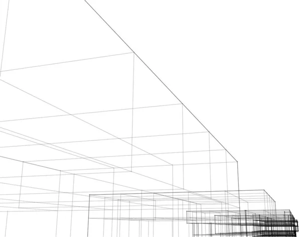 Líneas Abstractas Dibujo Concepto Arte Arquitectónico Formas Geométricas Mínimas — Archivo Imágenes Vectoriales