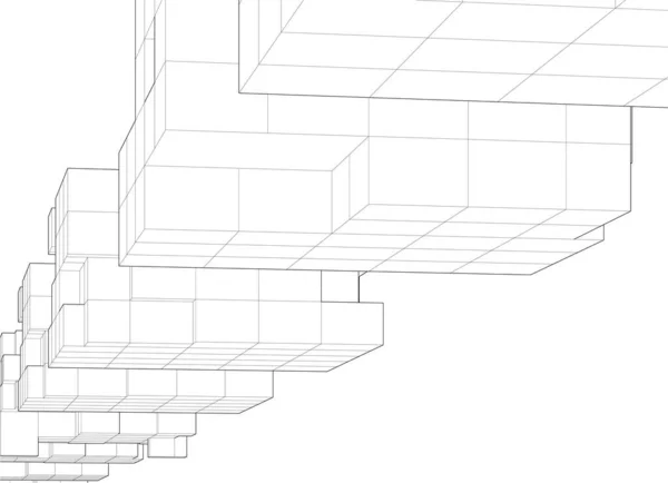 Abstrakta Teckningslinjer Arkitektonisk Konst Koncept Minimala Geometriska Former — Stock vektor