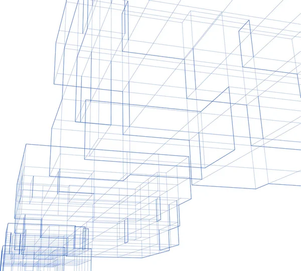 Абстрактные Чертежи Архитектурном Искусстве Минимальные Геометрические Формы — стоковый вектор
